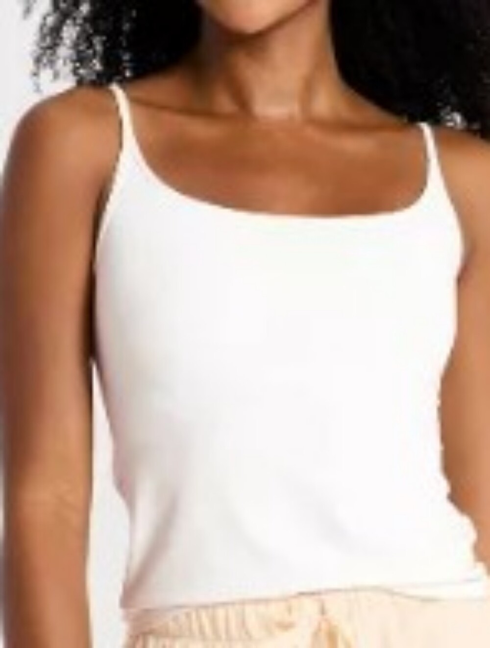NOBO White Ribbed Spaghetti Strap Tank Size XXL Like New